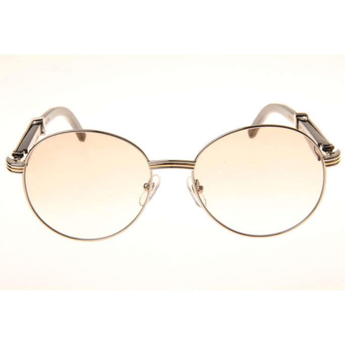 Cartier CT1990-0692 Black Buffalo Sunglasses In Silver Brown - DopestKickz