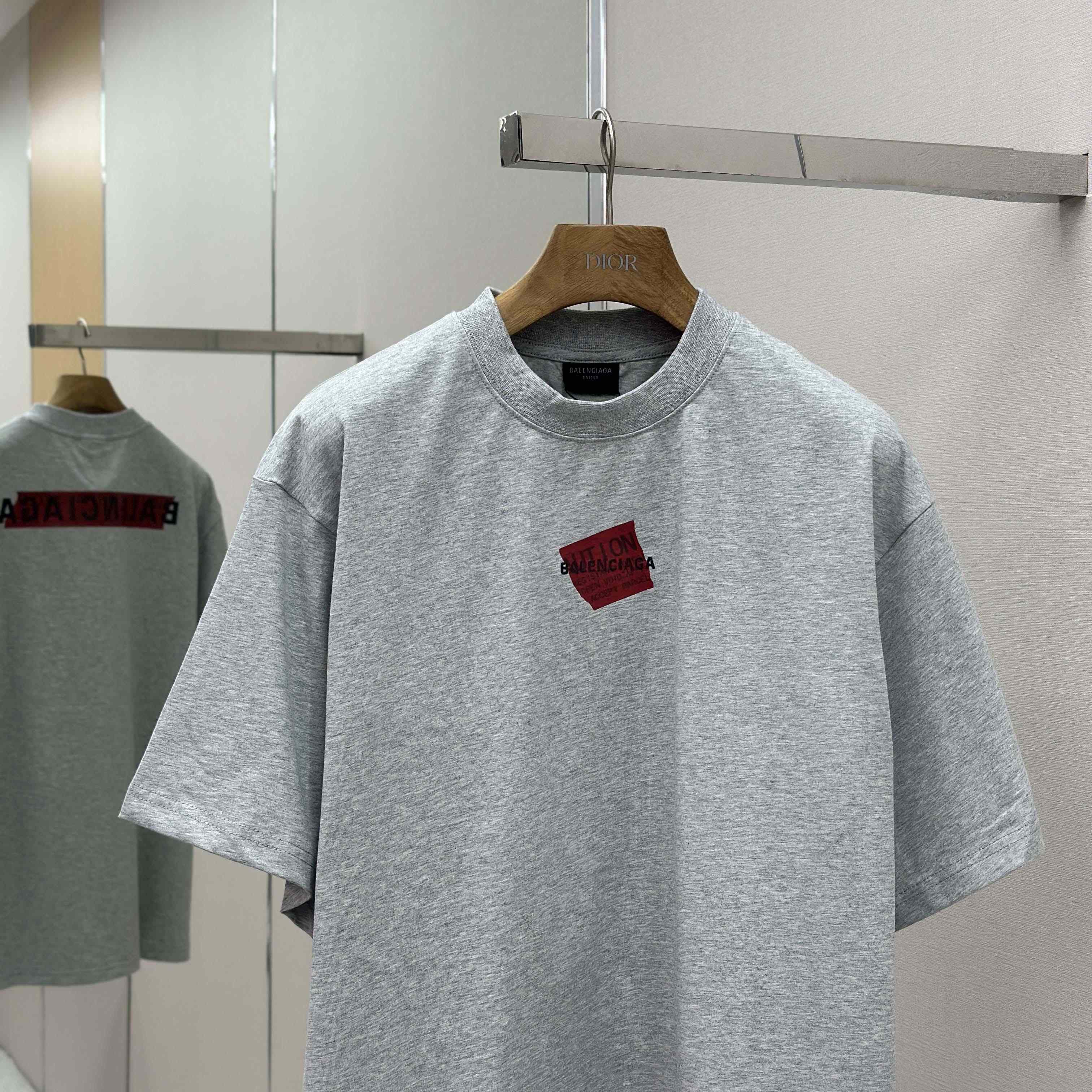 Balenciaga Taped Balenciaga Back T-Shirt Medium Fit in heather grey dry jersey - DopestKickz