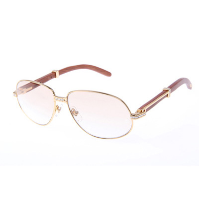 Cartier CT566 Wood Sunglasses In Gold - DopestKickz