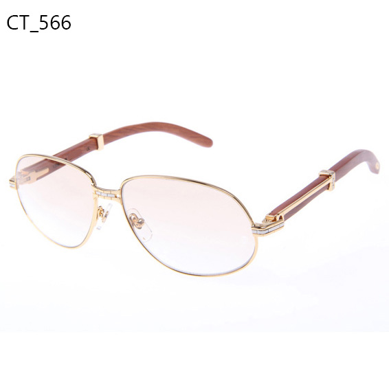 Cartier CT566 Wood Sunglasses In Gold - DopestKickz