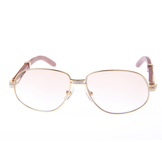 Cartier CT566 Wood Sunglasses In Gold - DopestKickz