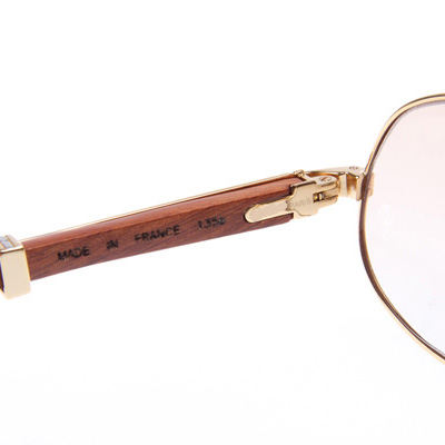 Cartier CT566 Wood Sunglasses In Gold - DopestKickz