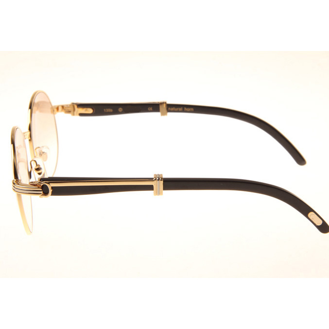 Cartier CT1990-0692 Black Buffalo Sunglasses In Gold Brown - DopestKickz