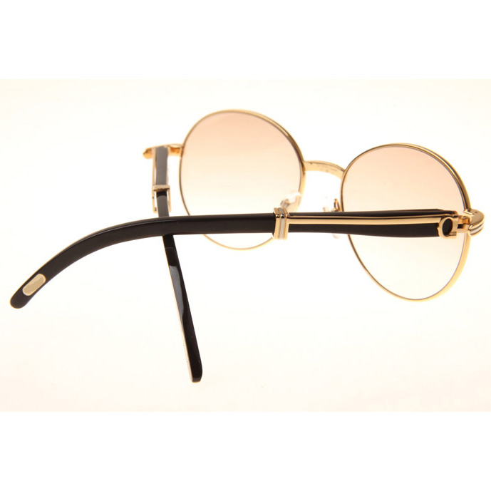 Cartier CT1990-0692 Black Buffalo Sunglasses In Gold Brown - DopestKickz