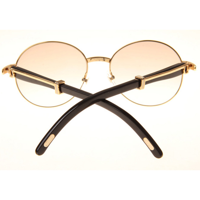 Cartier CT1990-0692 Black Buffalo Sunglasses In Gold Brown - DopestKickz