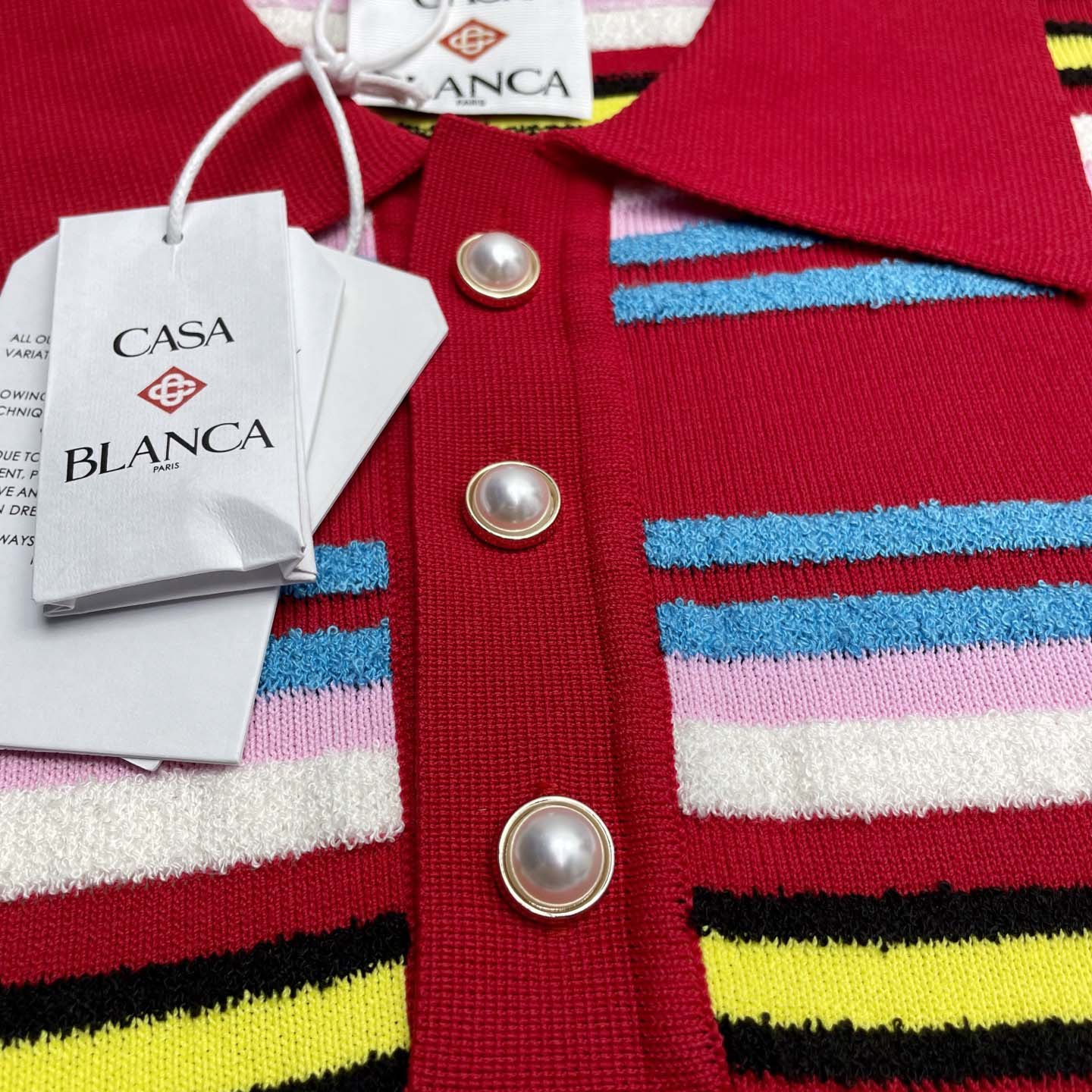 Casablanca Stripe Polo Shirt   D0097 - DopestKickz