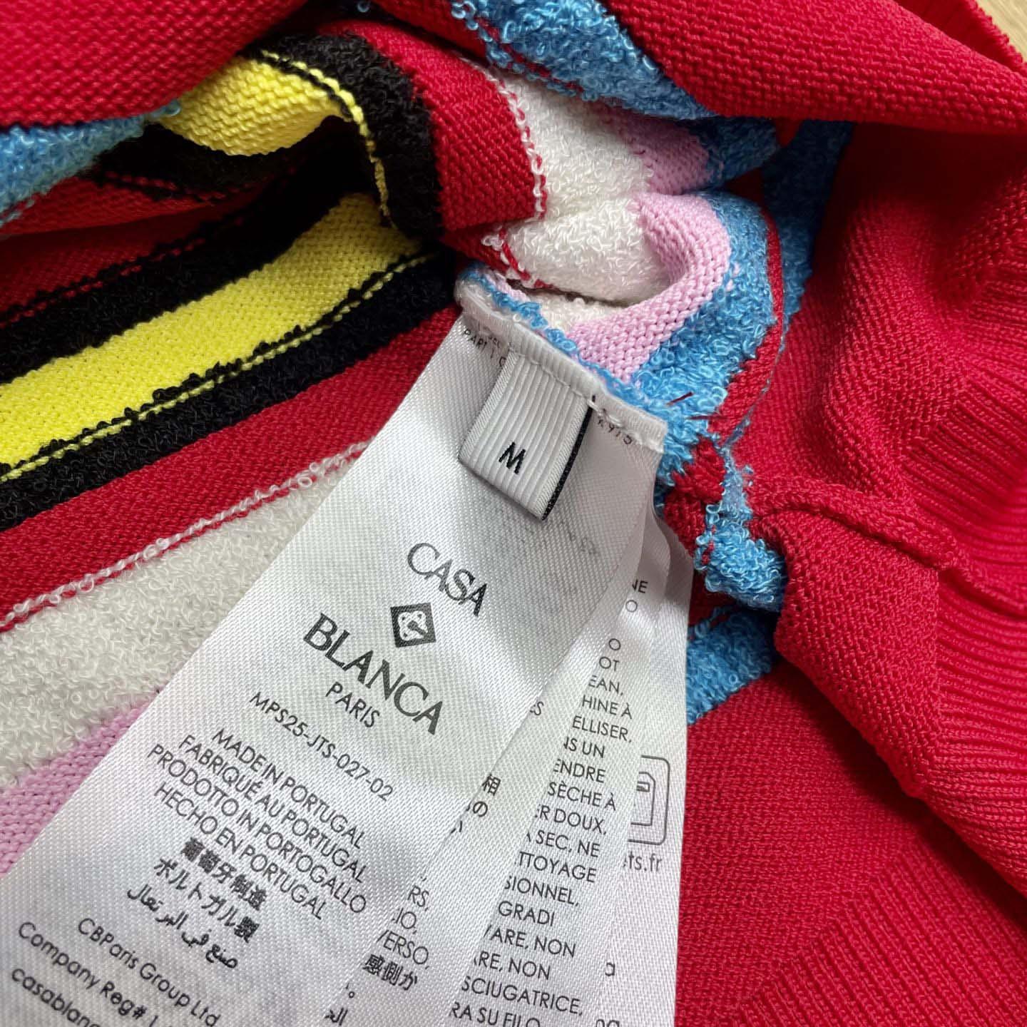 Casablanca Stripe Polo Shirt   D0097 - DopestKickz