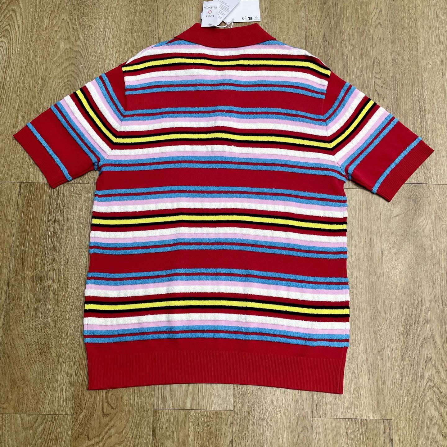 Casablanca Stripe Polo Shirt   D0097 - DopestKickz