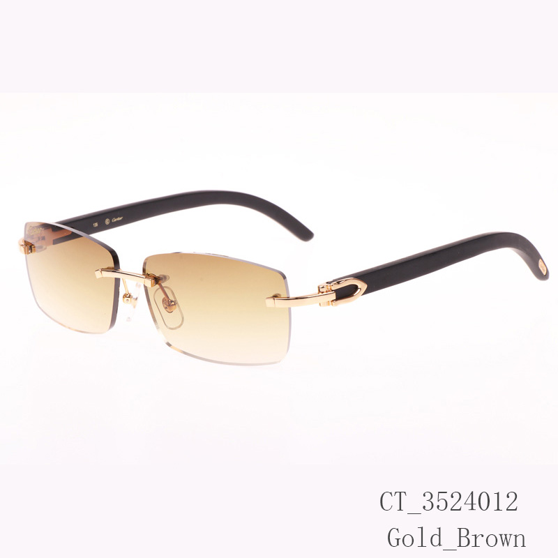 Cartier CT_3524012 Black Wood Sunglasses In Gold Brown - DopestKickz