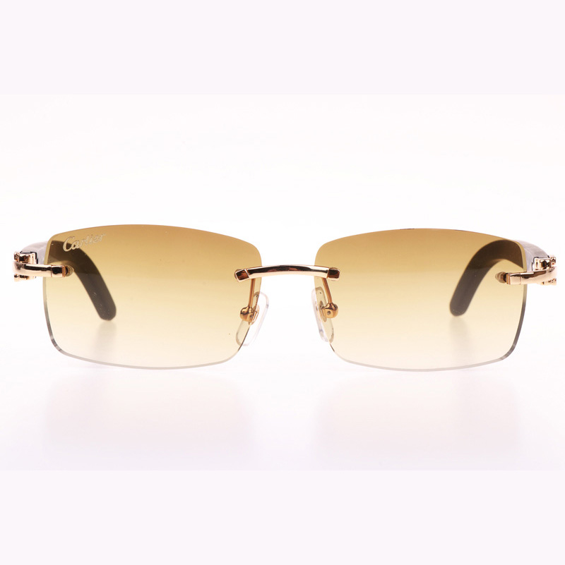 Cartier CT_3524012 Black Wood Sunglasses In Gold Brown - DopestKickz