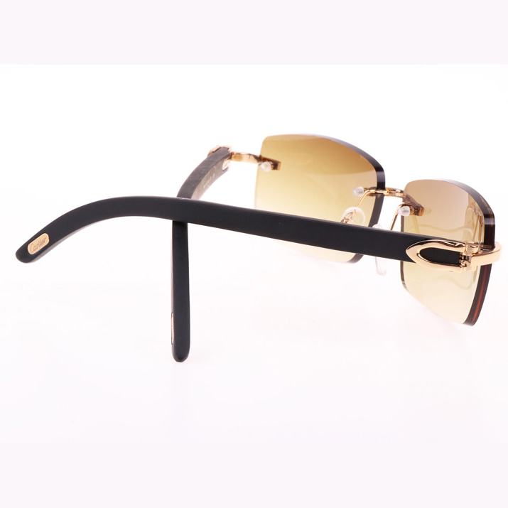 Cartier CT_3524012 Black Wood Sunglasses In Gold Brown - DopestKickz