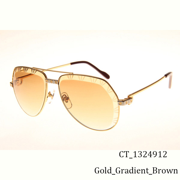 Cartier CT 1324912 Cut Lens Sunglasses In Gold Gradient Brown - DopestKickz