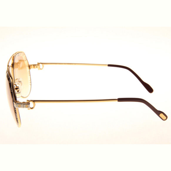 Cartier CT 1324912 Cut Lens Sunglasses In Gold Gradient Brown - DopestKickz