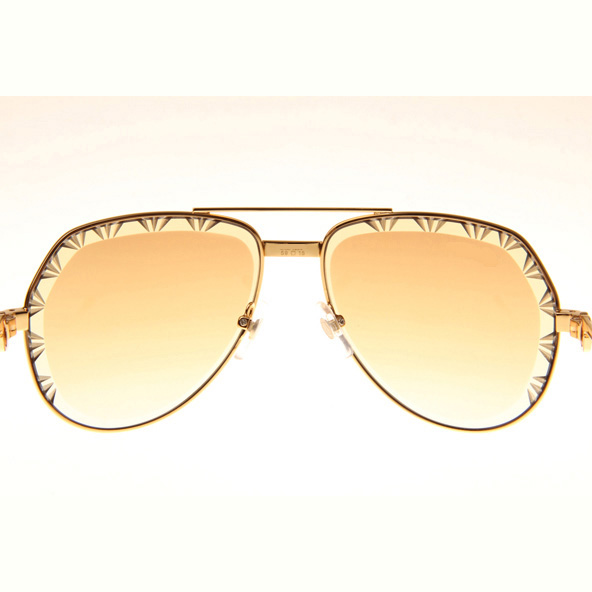 Cartier CT 1324912 Cut Lens Sunglasses In Gold Gradient Brown - DopestKickz