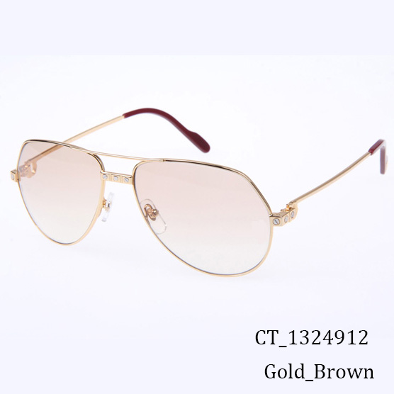 Cartier CT 1324912 Sunglasses In Gold Brown - DopestKickz