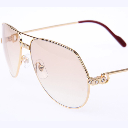 Cartier CT 1324912 Sunglasses In Gold Brown - DopestKickz