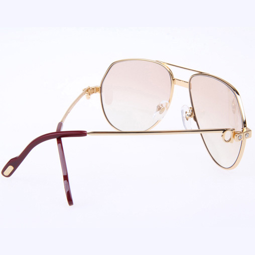 Cartier CT 1324912 Sunglasses In Gold Brown - DopestKickz