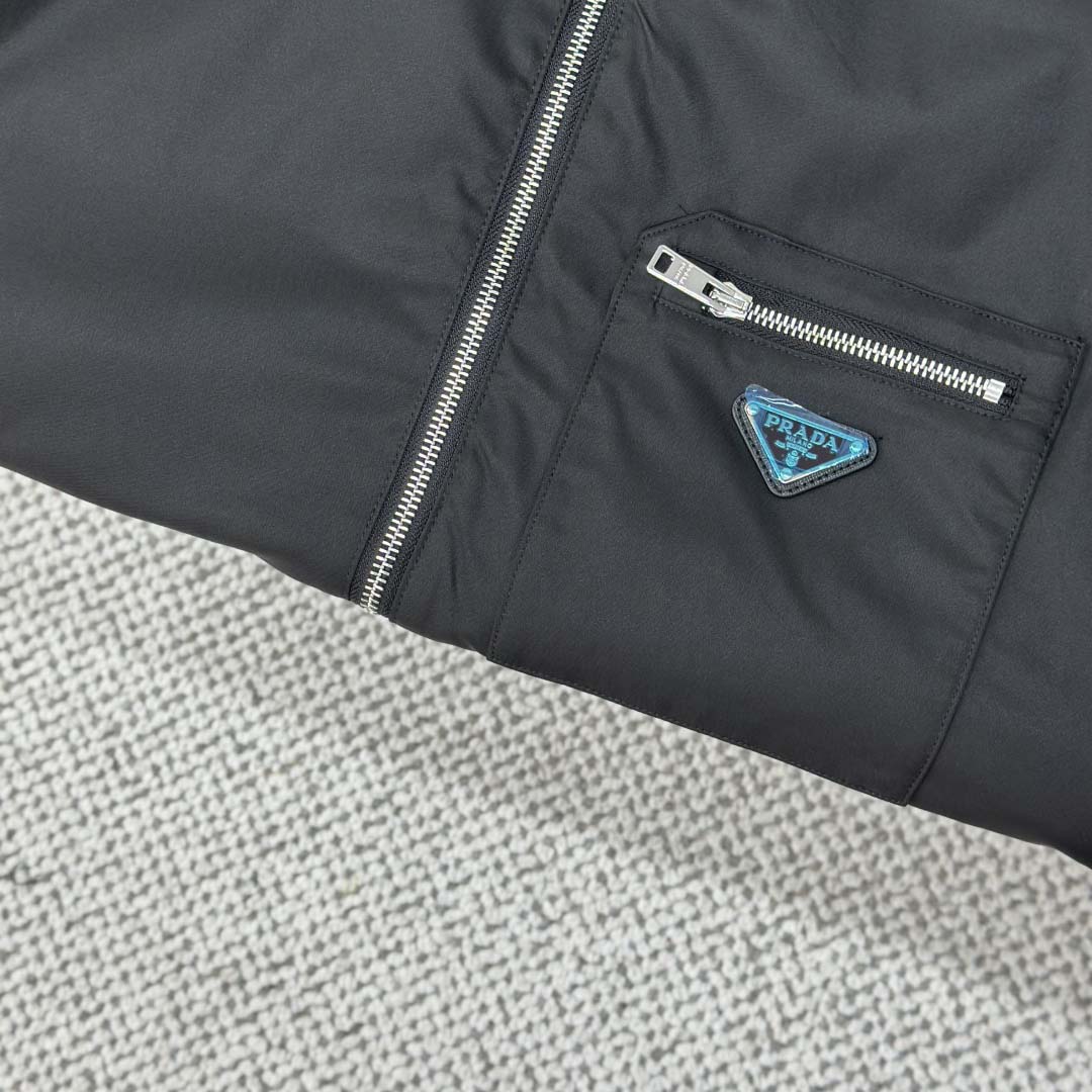 Prada Black Re-nylon Hooded Jacket - DopestKickz