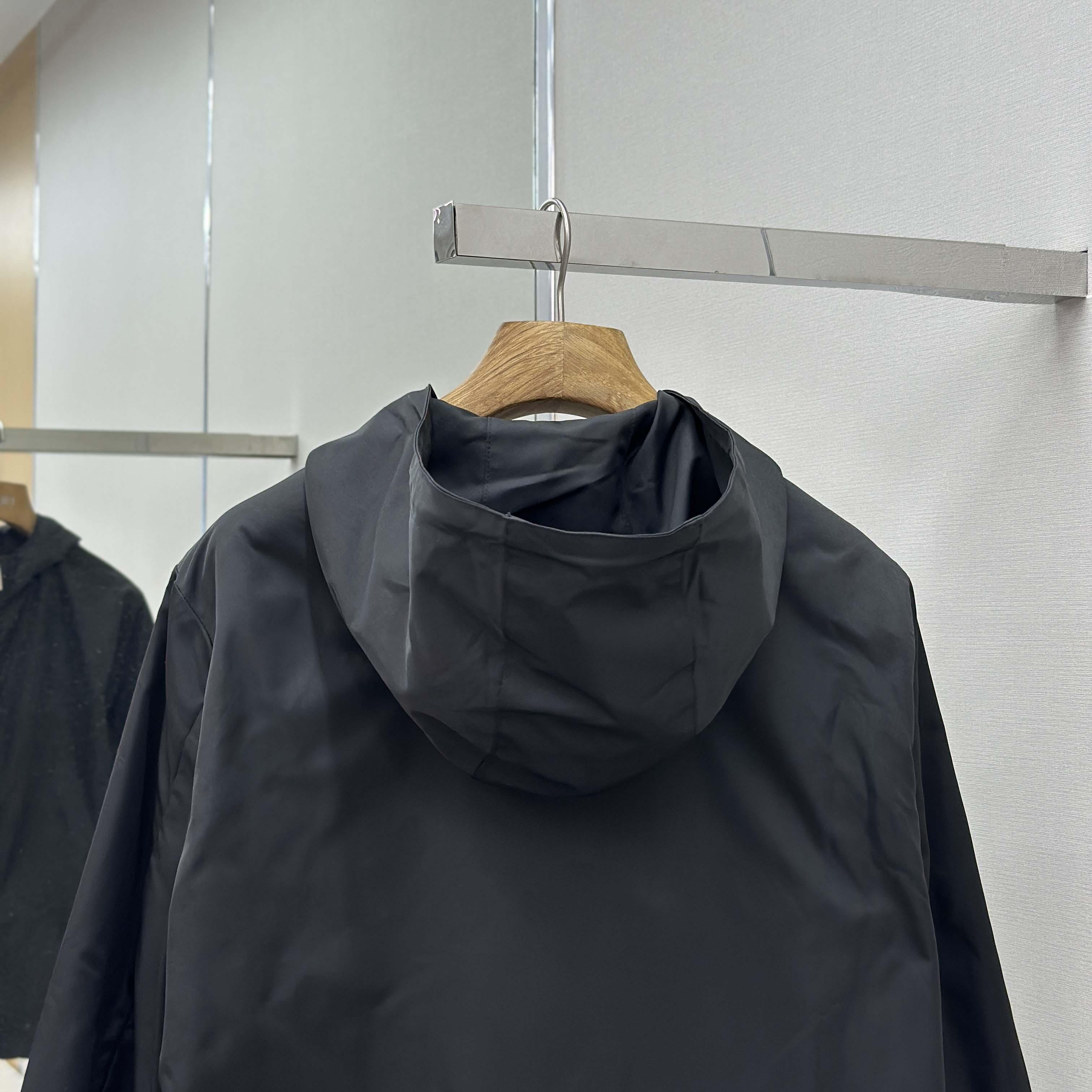 Prada Black Re-nylon Hooded Jacket - DopestKickz