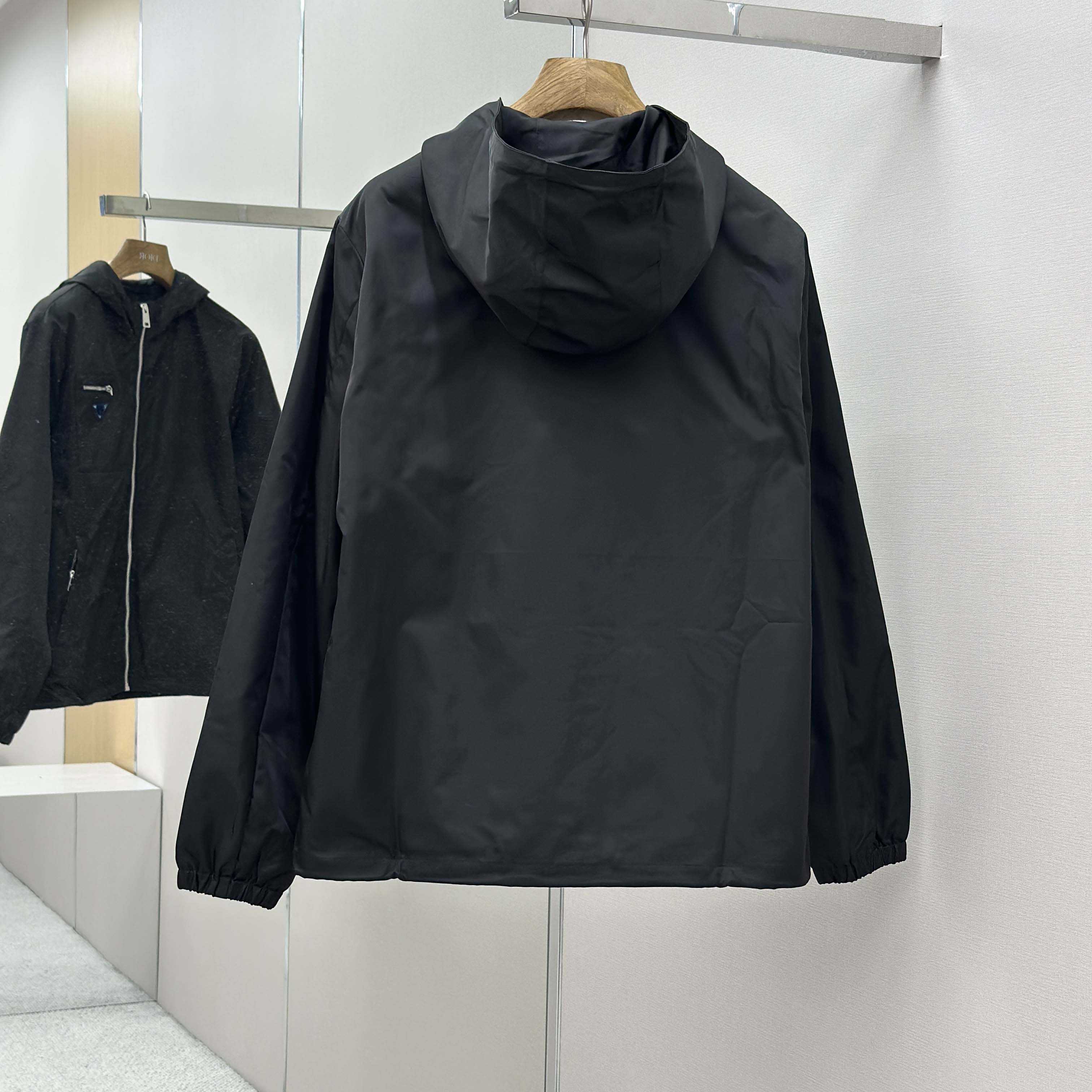 Prada Black Re-nylon Hooded Jacket - DopestKickz