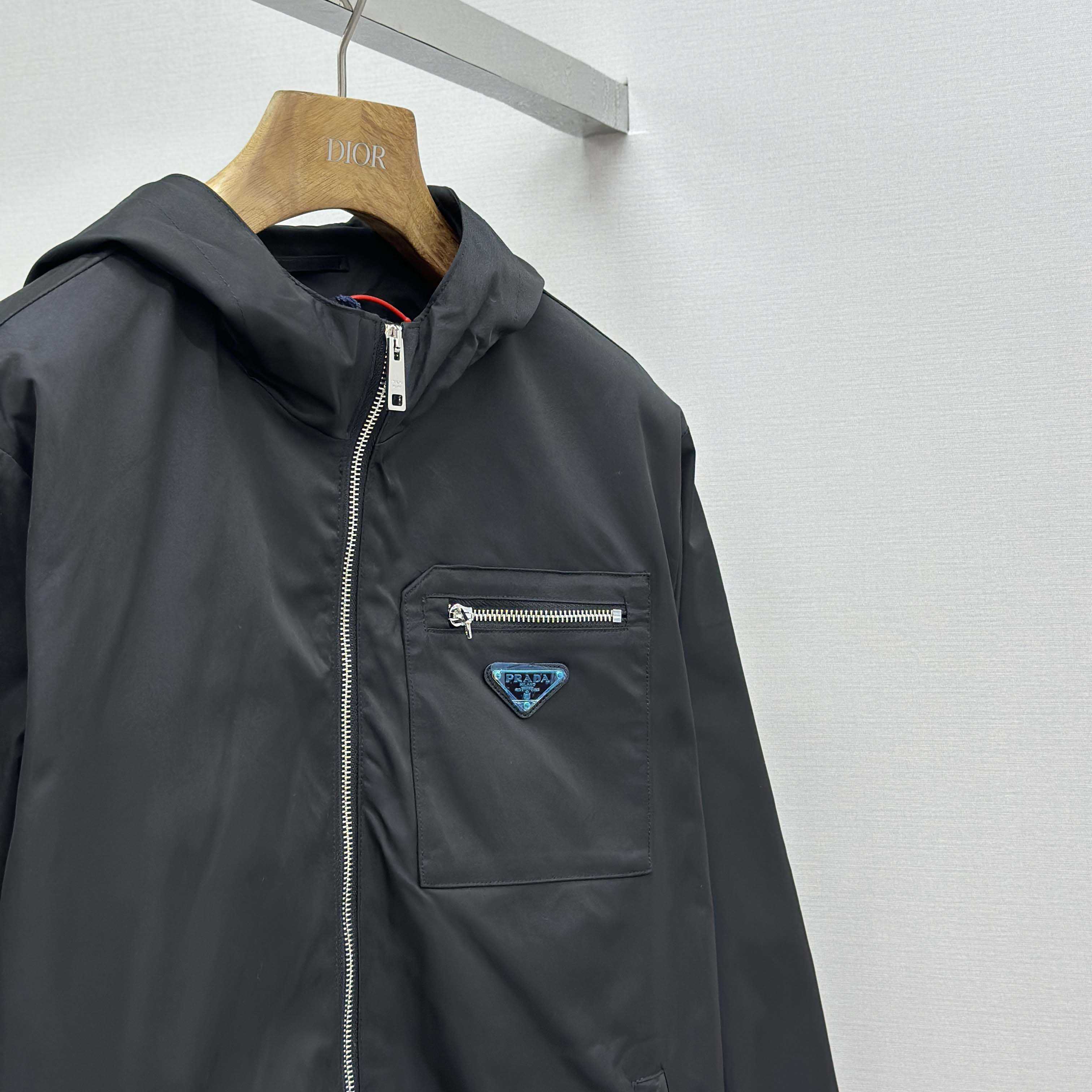 Prada Black Re-nylon Hooded Jacket - DopestKickz