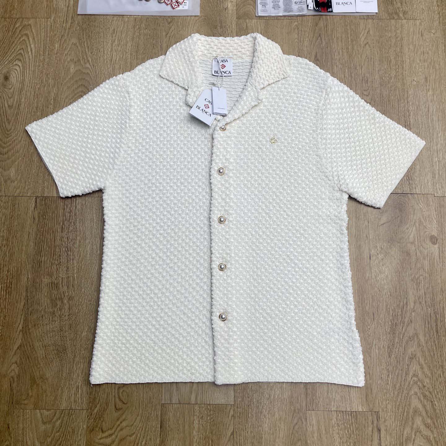 Casablanca Summer Textured-Knit Shirt   D0090 - DopestKickz