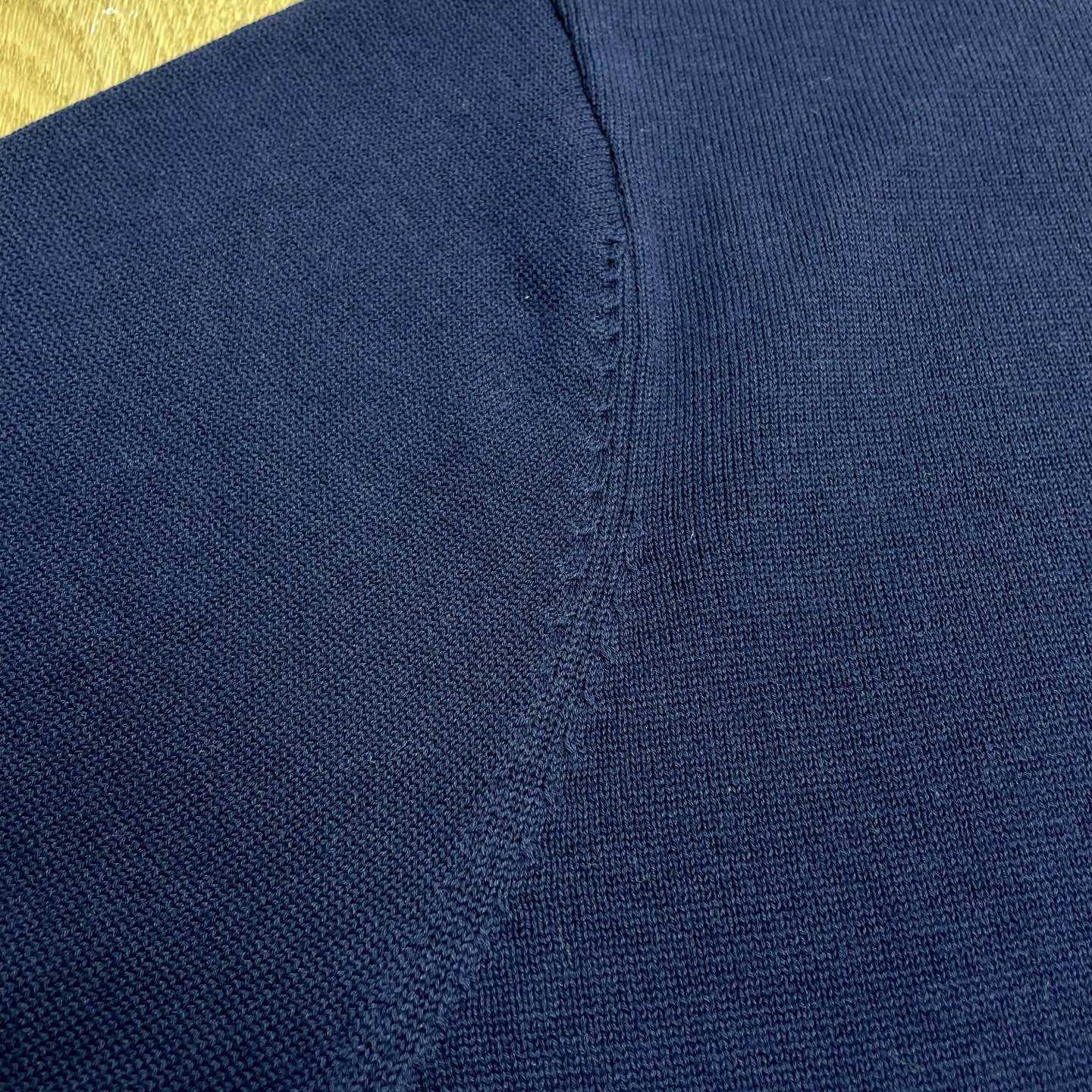 Casablanca Wool Knit Monogram Quarter-Zip Polo Shirt   D0099 - DopestKickz