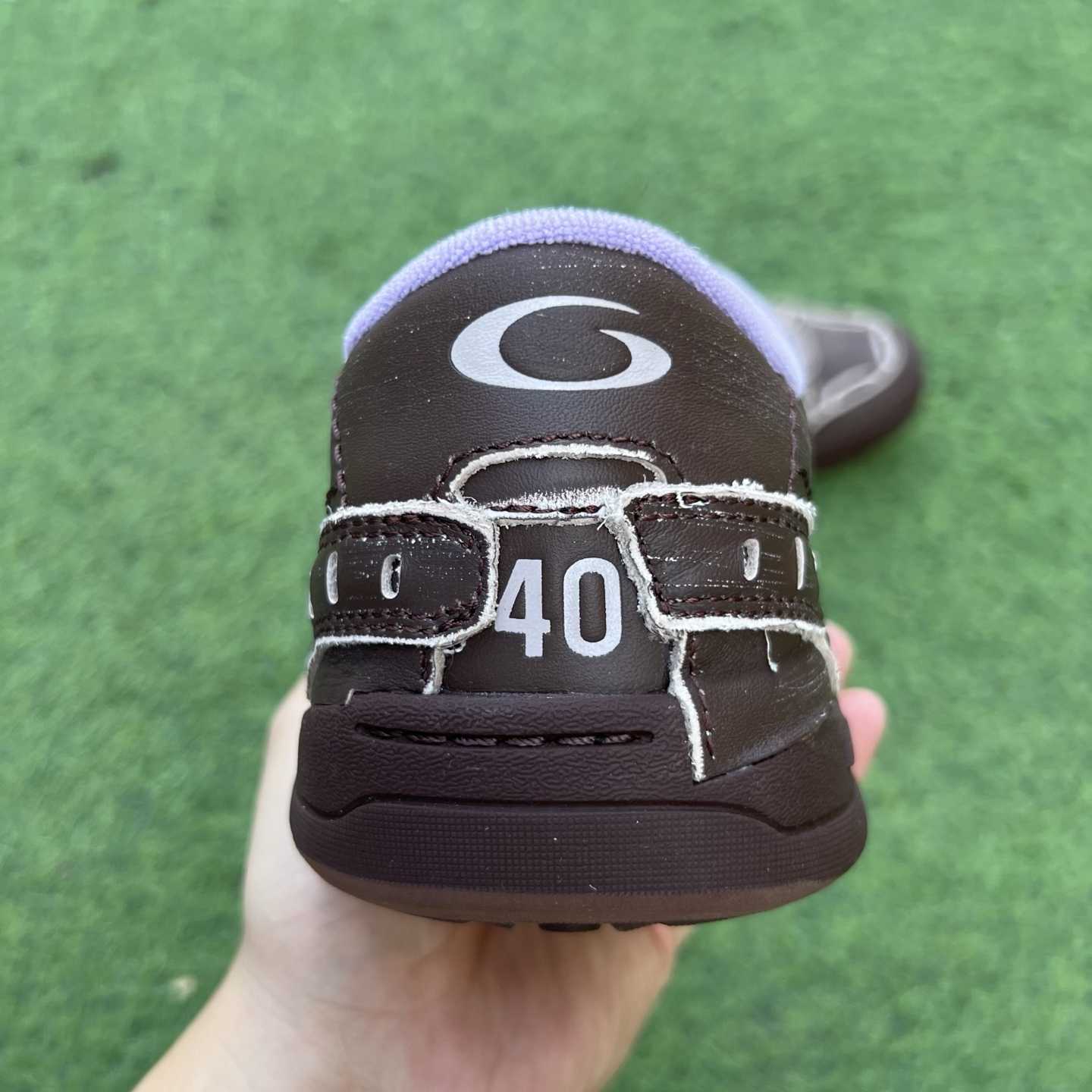 Balenciaga Hamptons Medium Worn-Out Sneaker In Brown And Lilac Cowskin And Polyester - DopestKickz