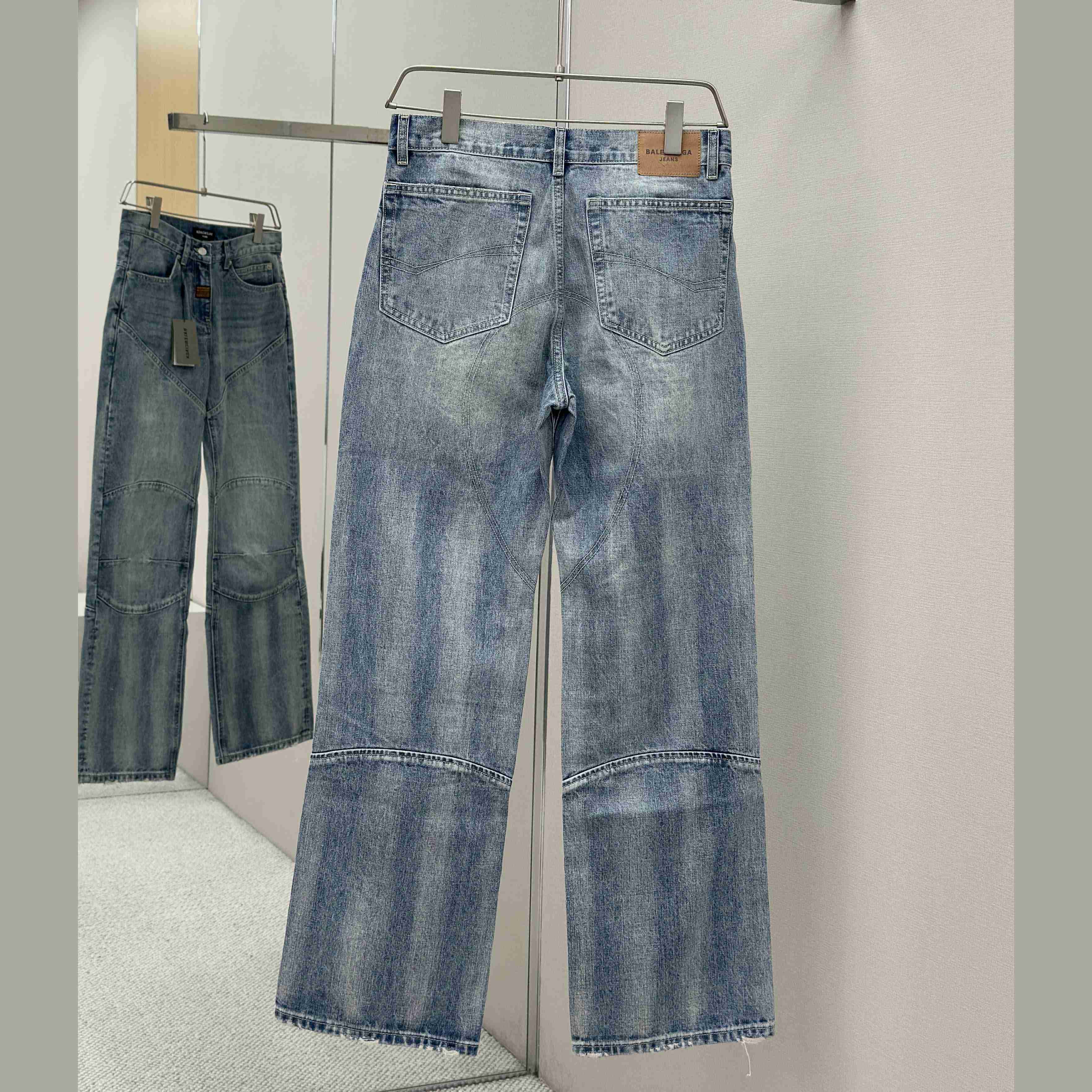 Balenciaga Fitted Low-waist Pants In Light Blue  - DopestKickz