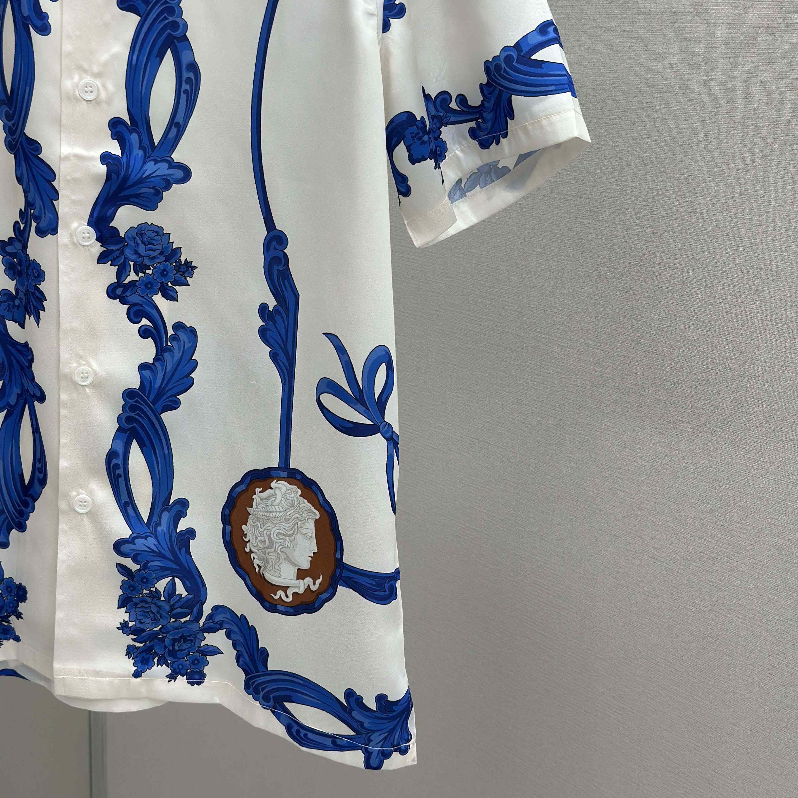 Versace Cameo Silk Shirt & Silk Shorts - DopestKickz