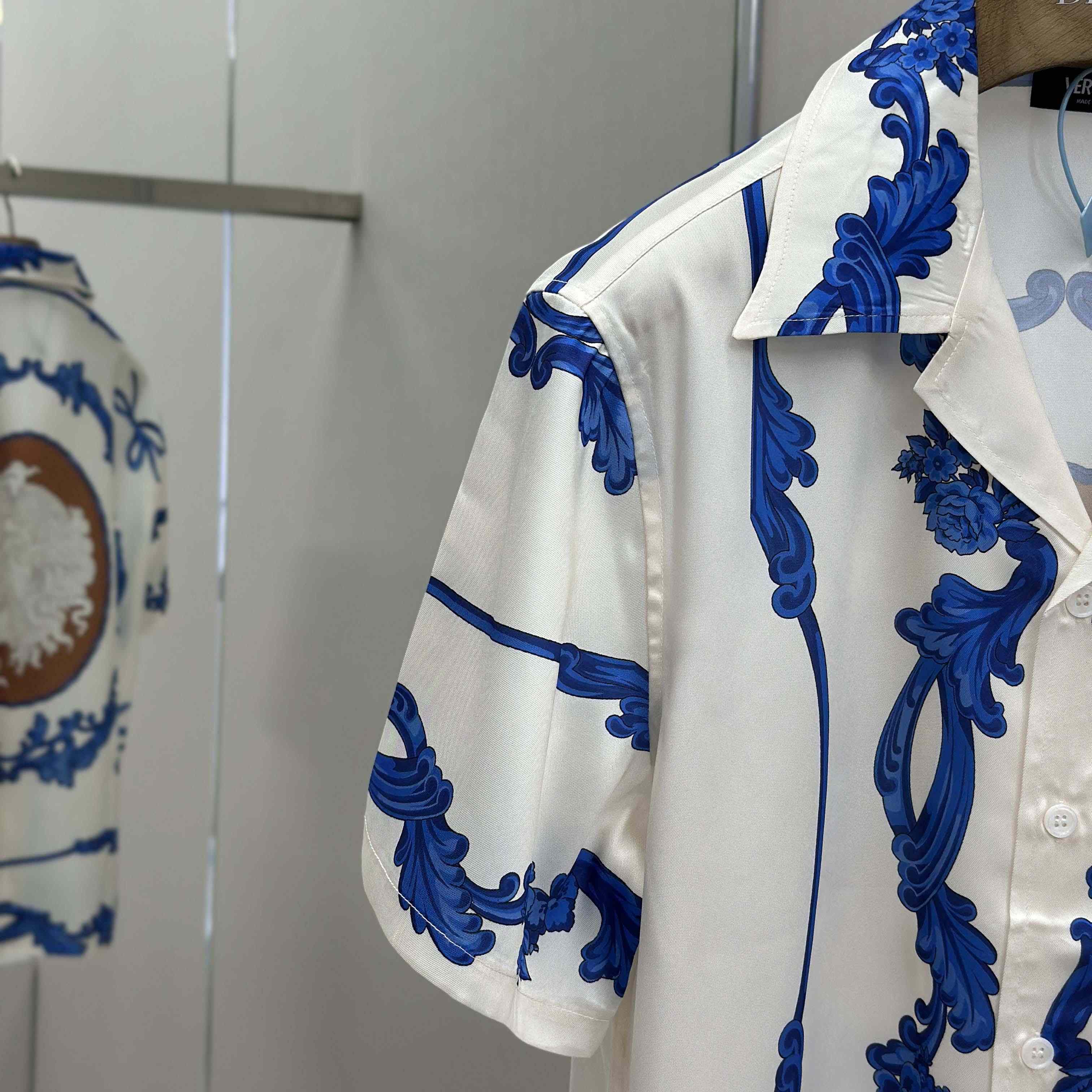 Versace Cameo Silk Shirt & Silk Shorts - DopestKickz