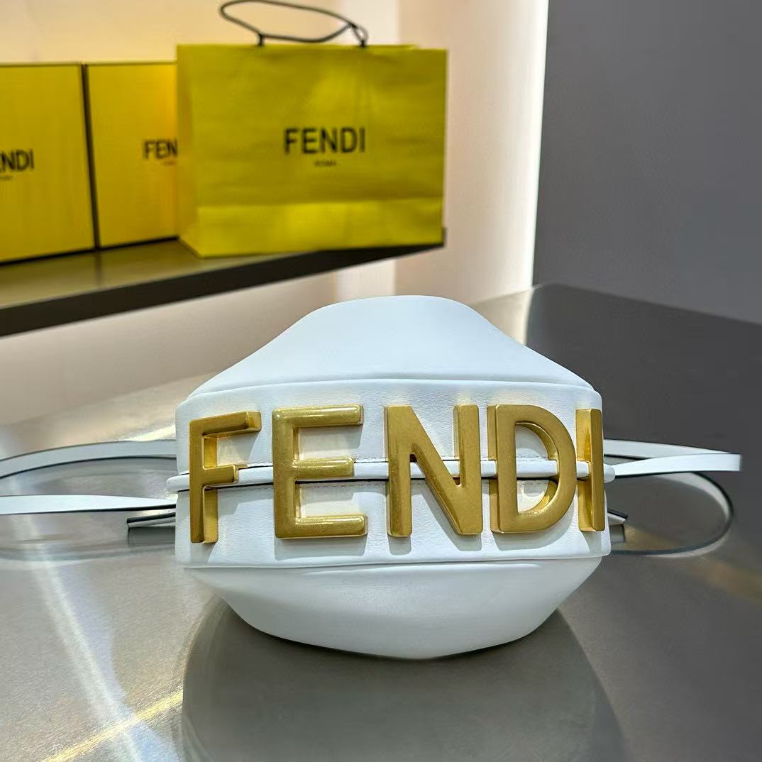 Fendi Fendigraphy White Leather Bag - DopestKickz