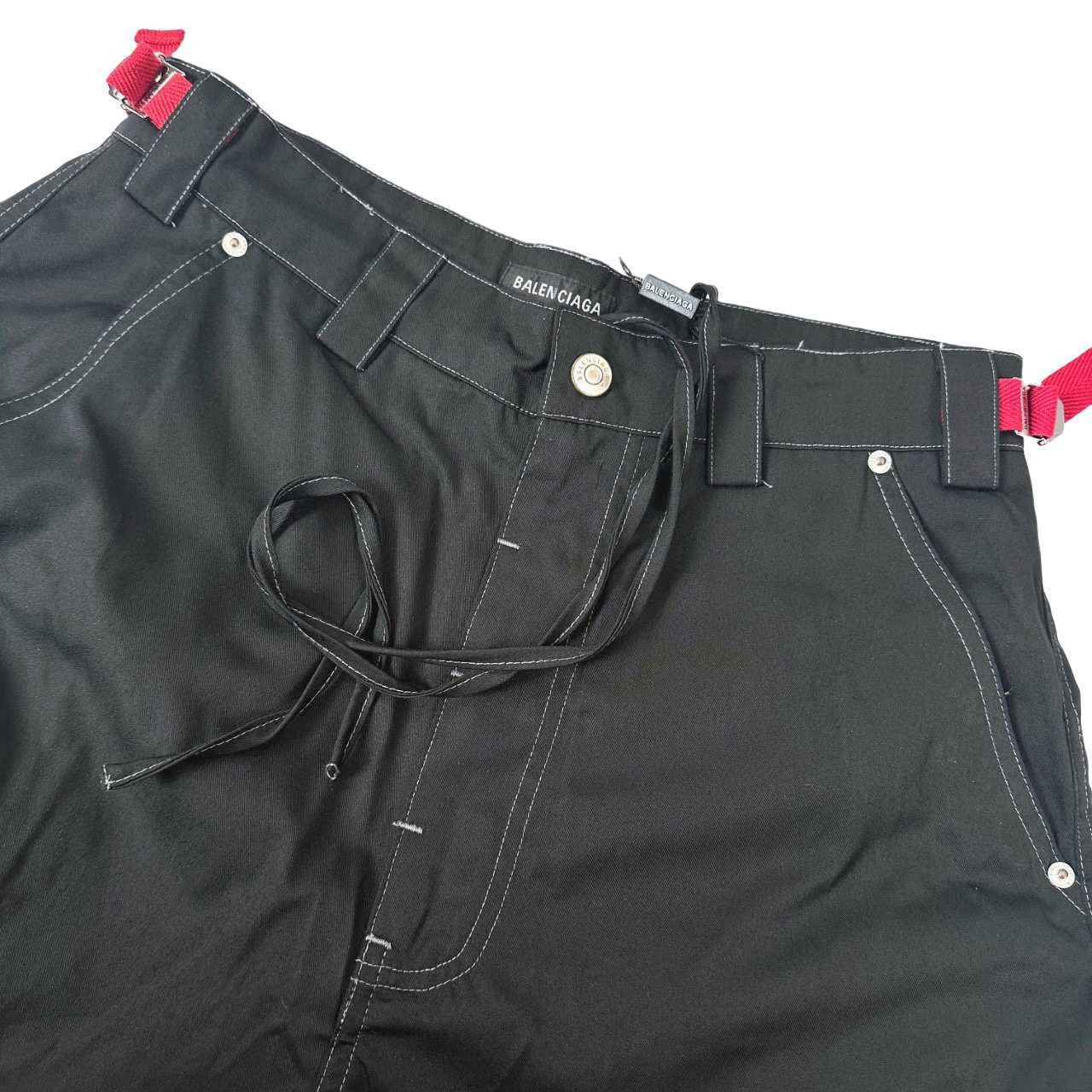 Balenciaga Utility Work Pants In Black Mixed Cotton Twill - DopestKickz