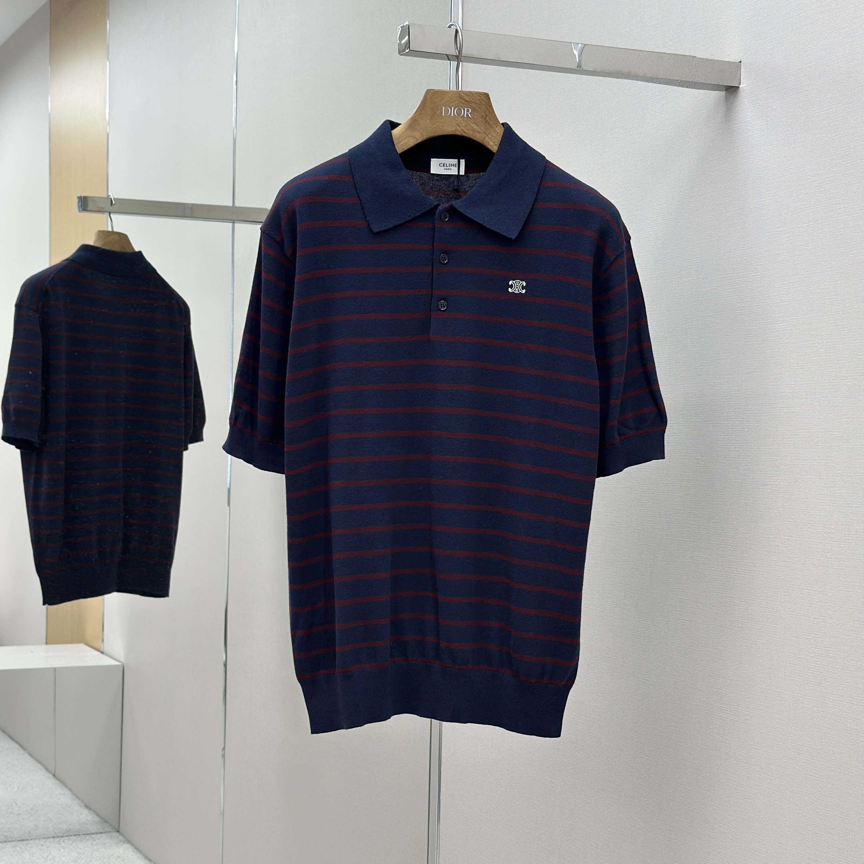 Celine Short-sleeved Polo Sweater In Fine Cotton - DopestKickz