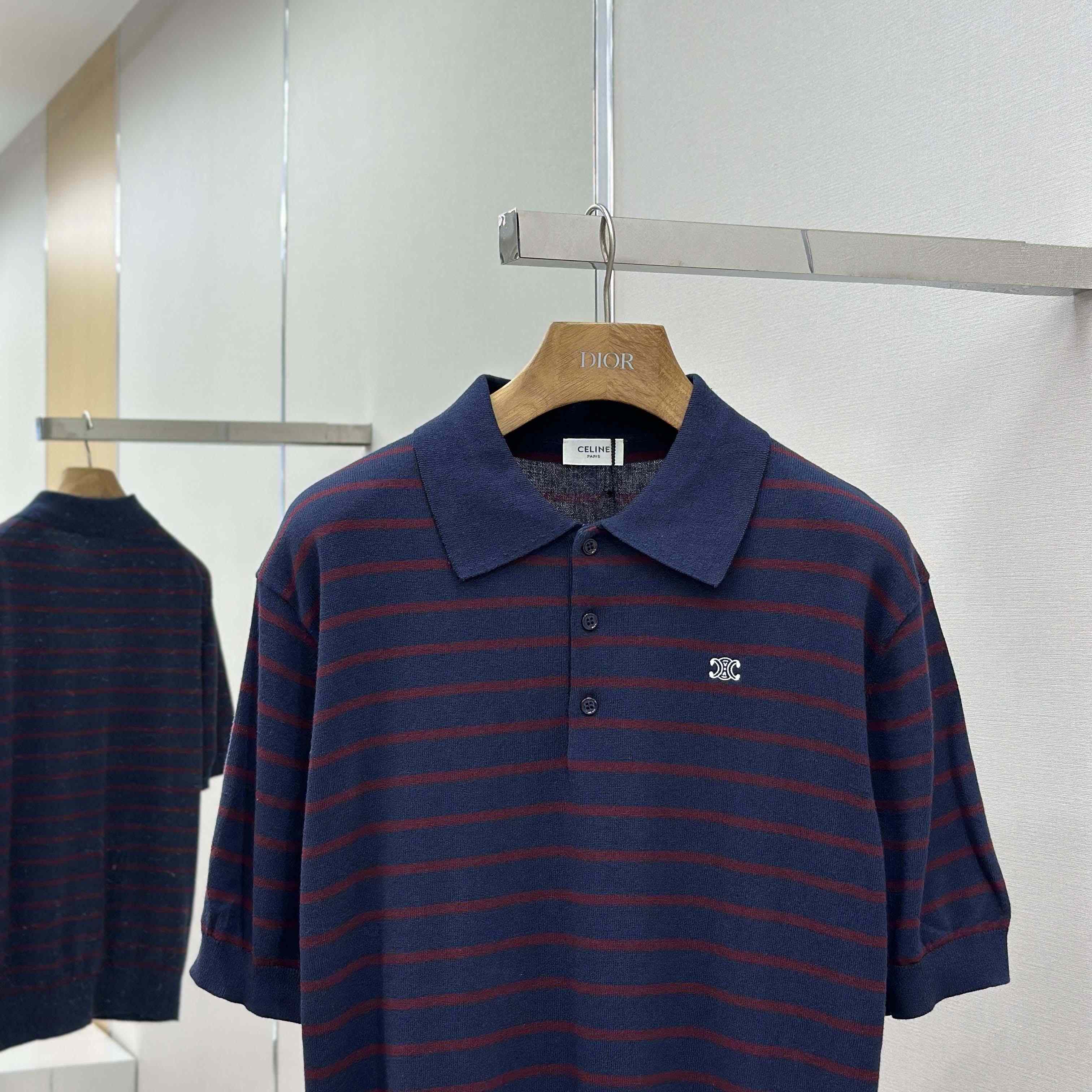 Celine Short-sleeved Polo Sweater In Fine Cotton - DopestKickz