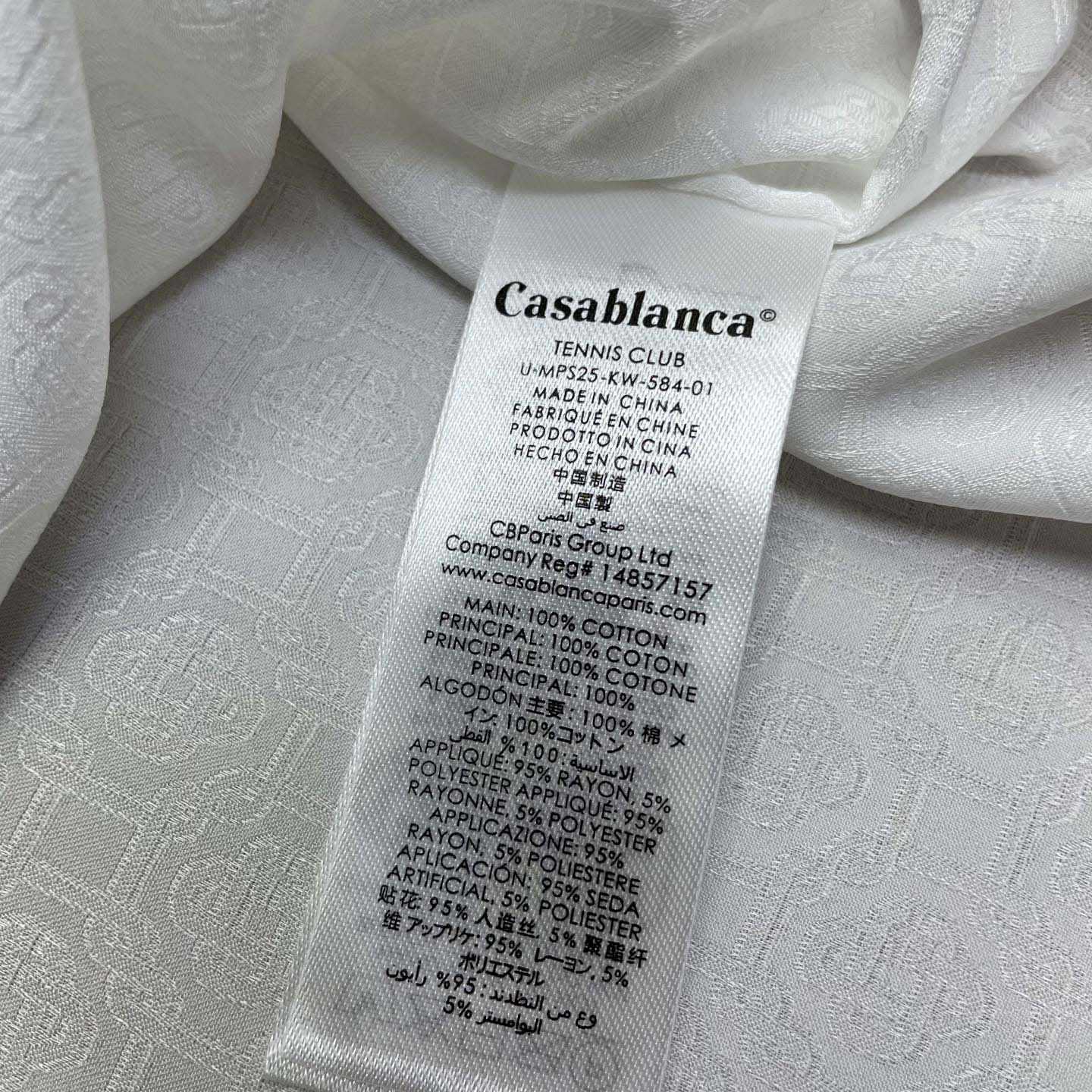 Casablanca Monogram Silk Twill Pajama Shirt In White   C1024 - DopestKickz