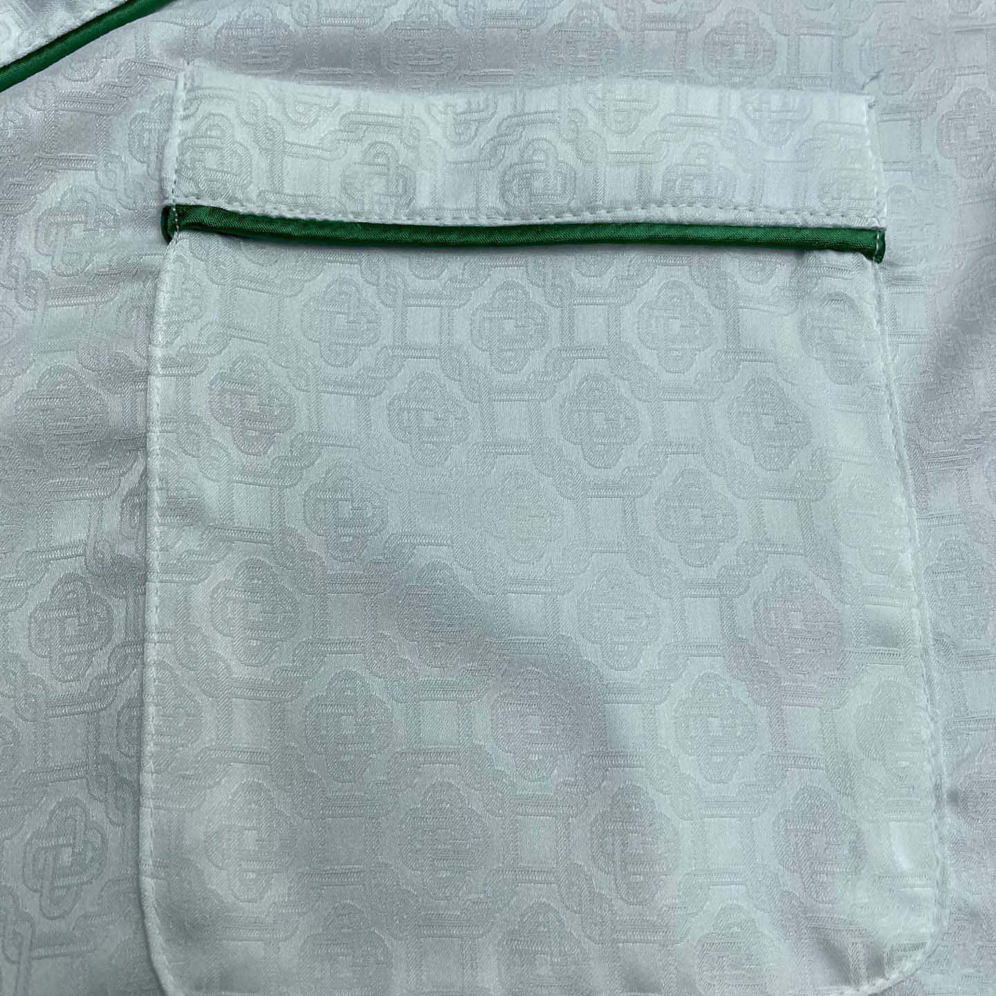 Casablanca Monogram Silk Twill Pajama Shirt In White   C1024 - DopestKickz