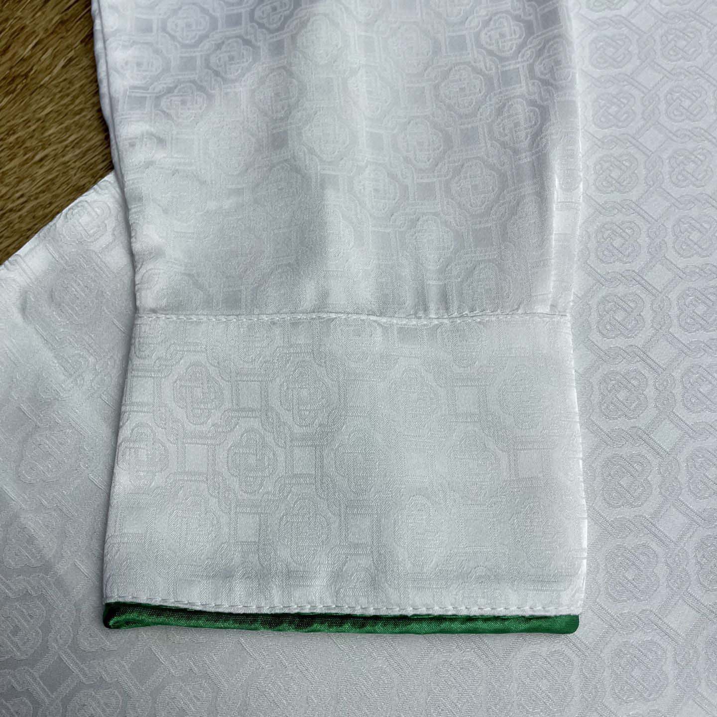 Casablanca Monogram Silk Twill Pajama Shirt In White   C1024 - DopestKickz