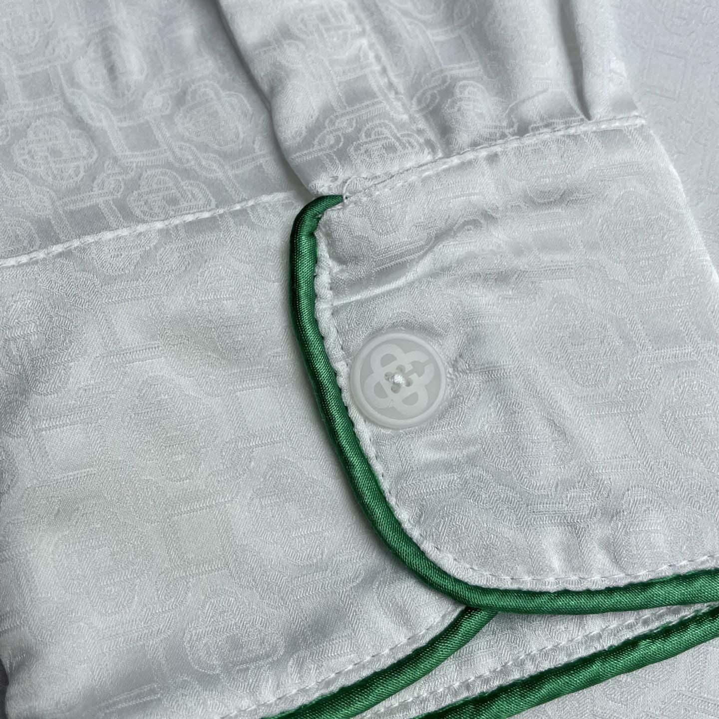 Casablanca Monogram Silk Twill Pajama Shirt In White   C1024 - DopestKickz