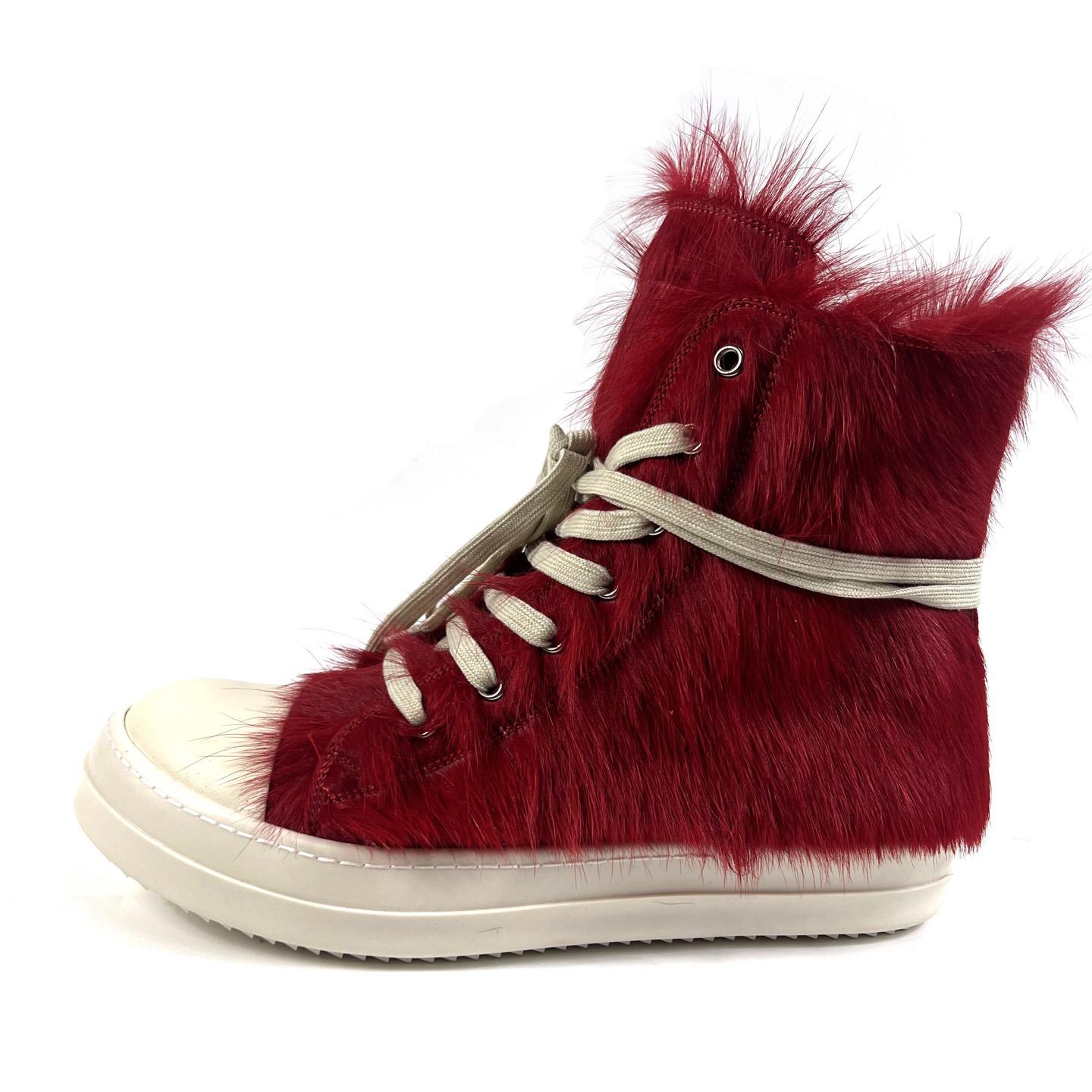 Rick Owens Pony Hair High-top Sneakers - DopestKickz
