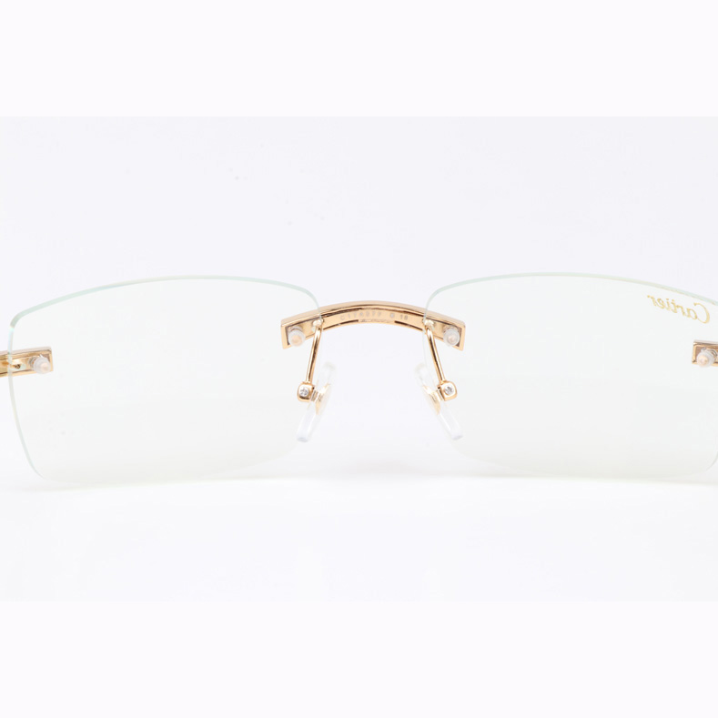 Cartier CT 3524012 Big Diamond Eyeglasses In Gold White - DopestKickz