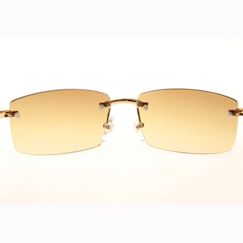 Cartier CT 3524012 Big Diamond White Buffalo Sunglasses In Gold Brown - DopestKickz