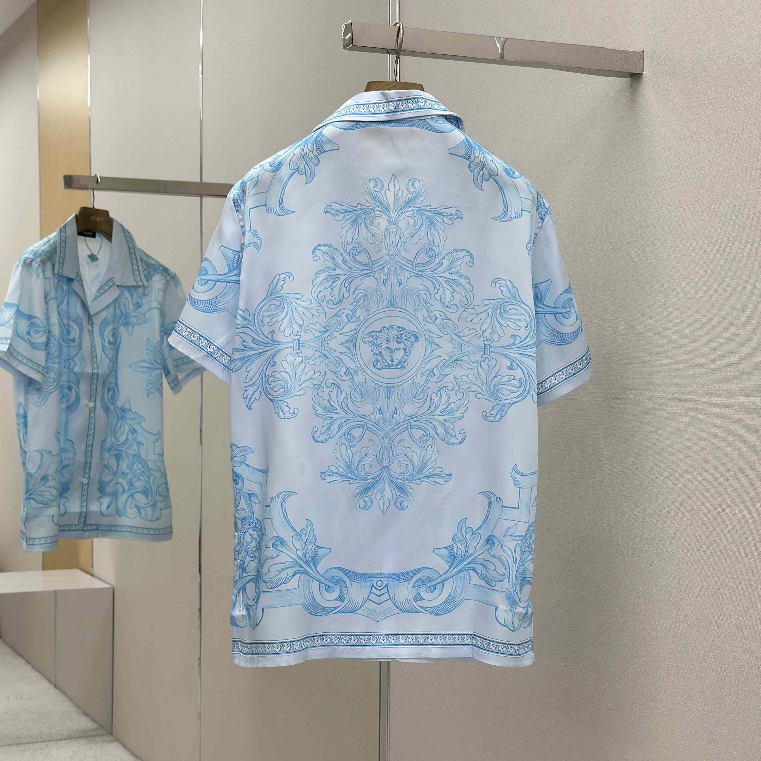 Versace Architectural Baroque Silk Shirt & Silk Shorts - DopestKickz