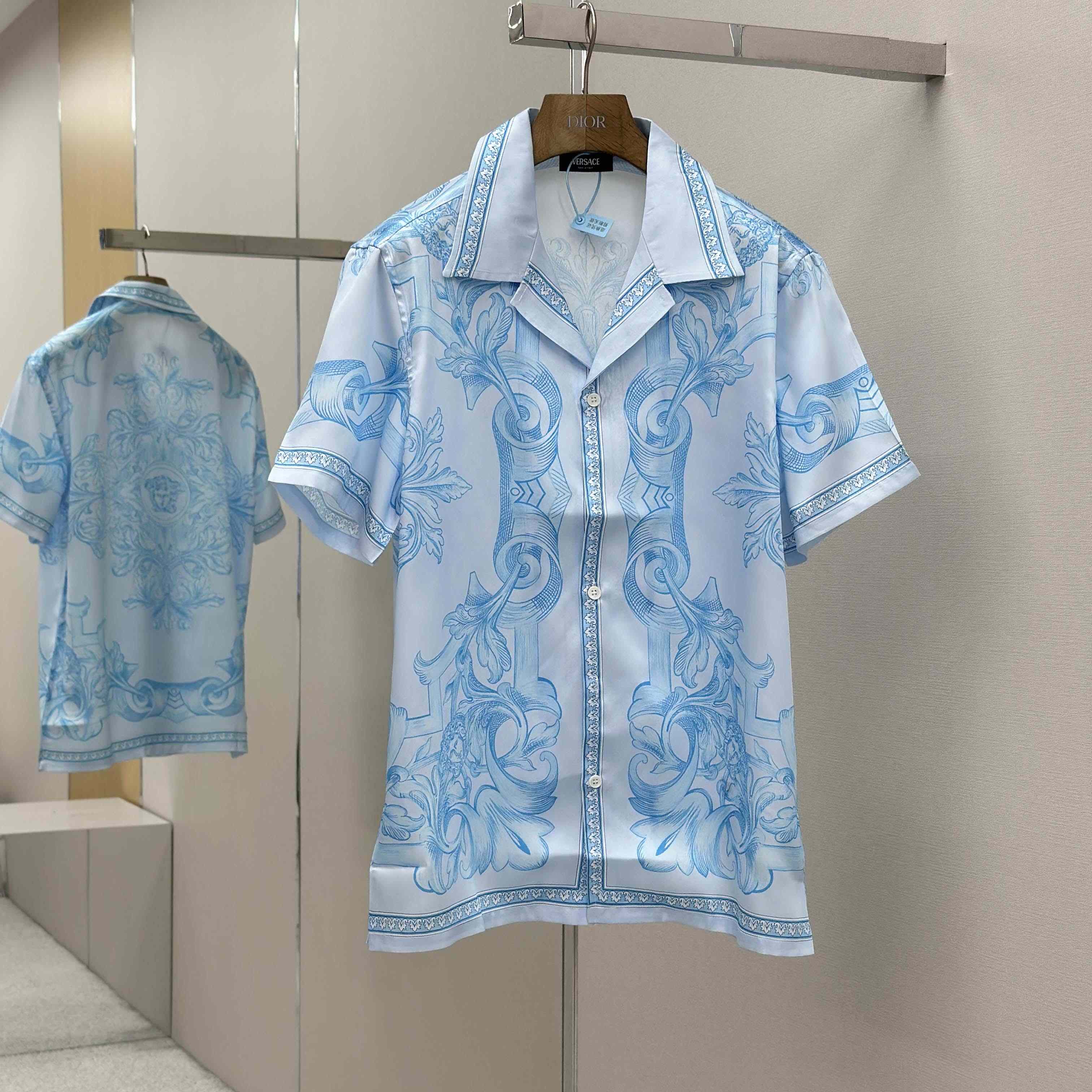 Versace Architectural Baroque Silk Shirt & Silk Shorts - DopestKickz