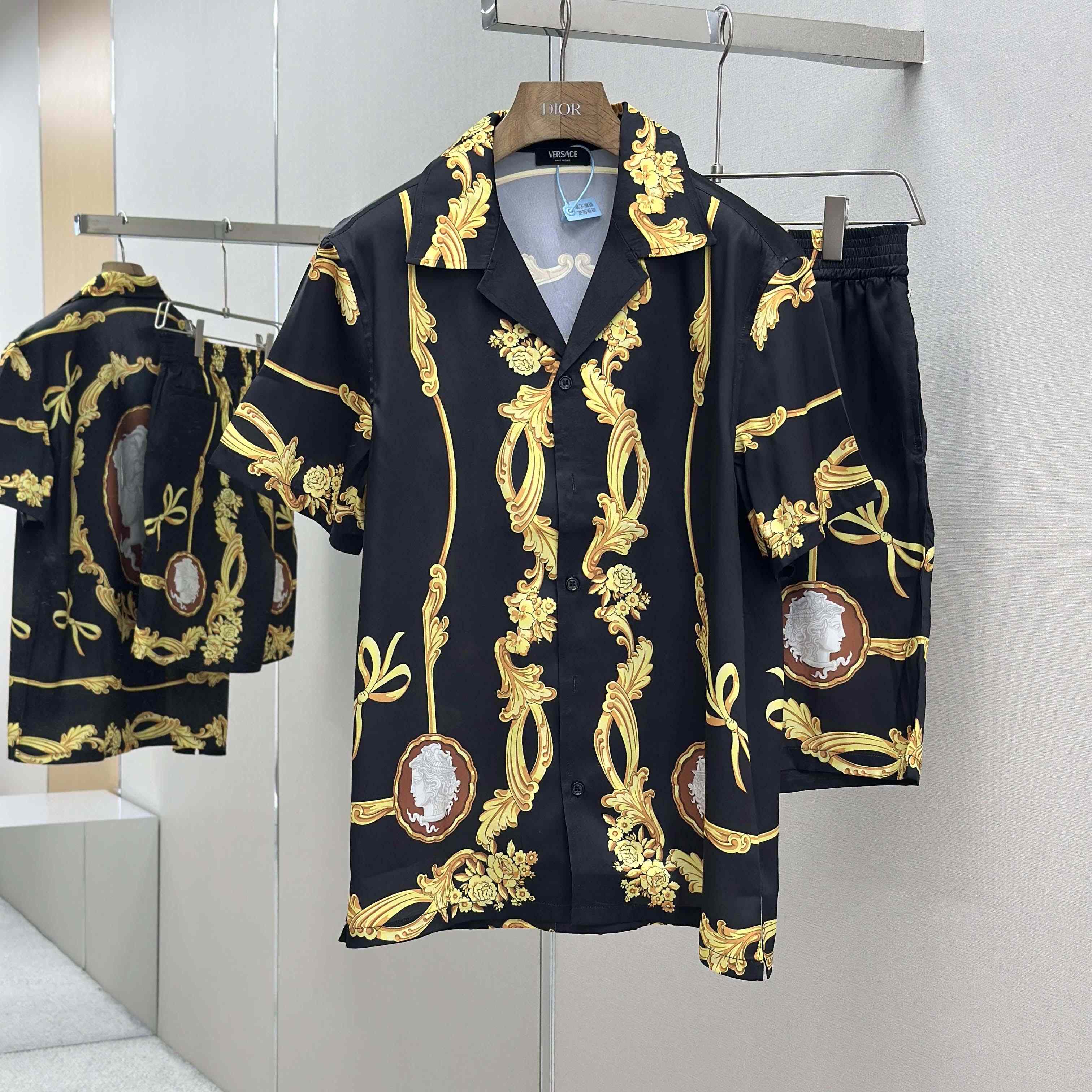 Versace Cameo Silk Shirt & Swim Boardshorts - DopestKickz