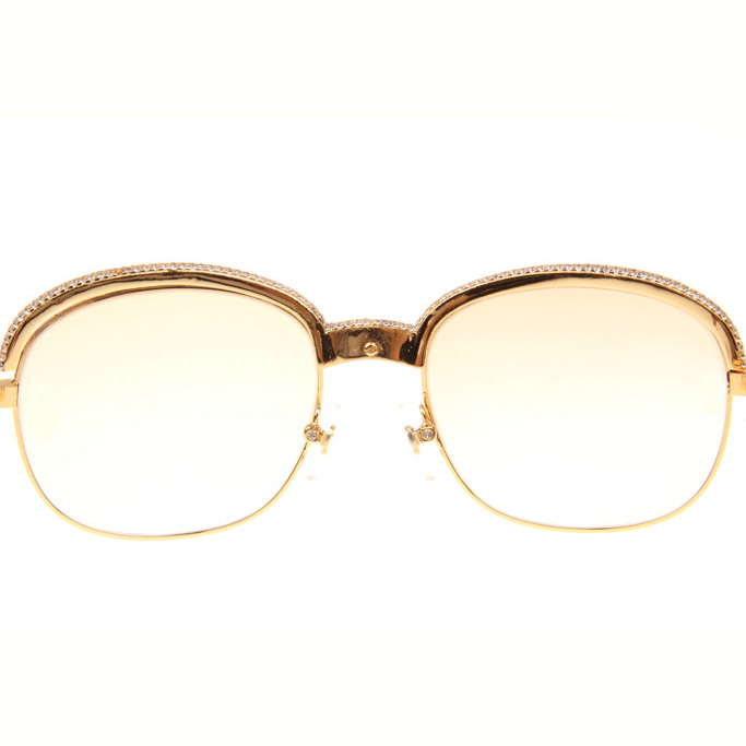 Cartier CT_1116679 Diamond Wood Sunglasses In Gold Brown - DopestKickz