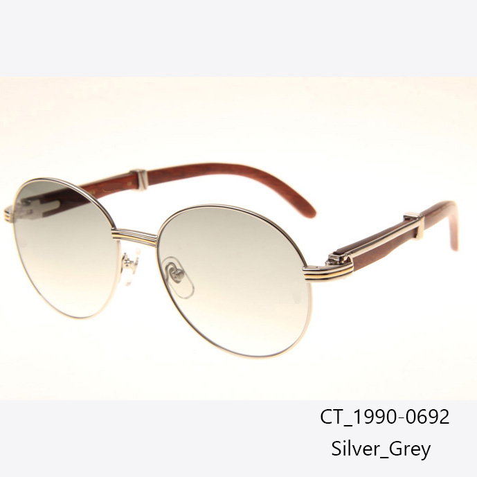 Cartier CT 1990-0692 Wood Sunglasses In Silver Grey - DopestKickz