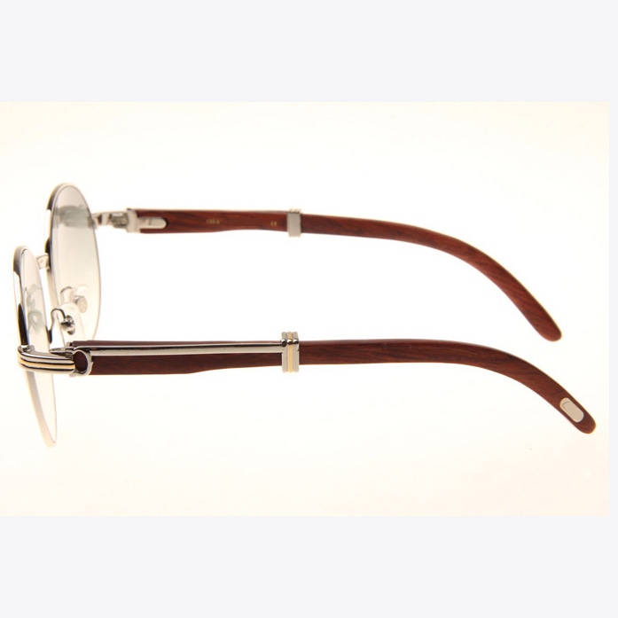 Cartier CT 1990-0692 Wood Sunglasses In Silver Grey - DopestKickz