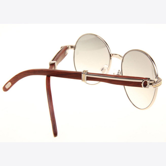 Cartier CT 1990-0692 Wood Sunglasses In Silver Grey - DopestKickz