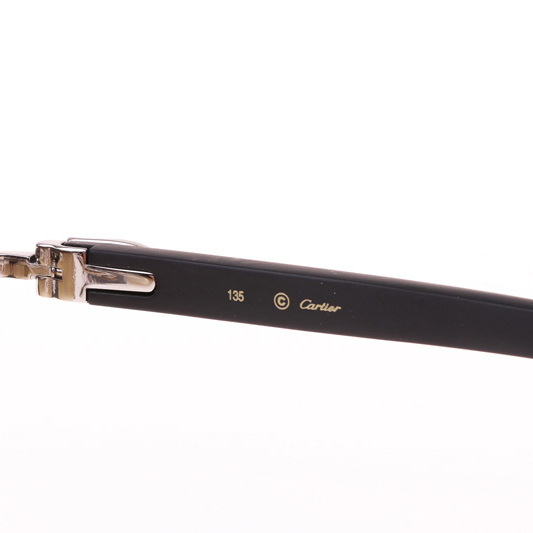 Cartier CT_3524012 Black Wood Sunglasses In Silver Brown - DopestKickz